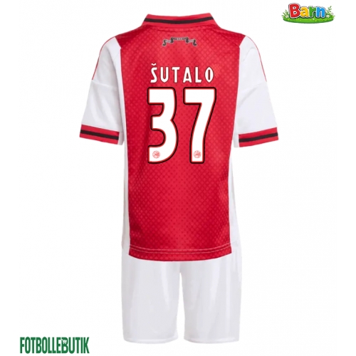 Ajax Josip Sutalo #37 Hemmaställ Barn 2025-26 Kortärmad (+ Korta byxor)
